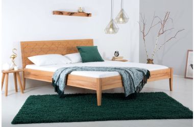 PAEZ 14 Massivholzbett, metallfrei, orientalische Wendelehne